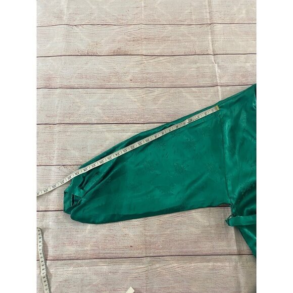 Vintage Christian Dior Kaleidescope 1980's Floral Print Green Robe - Small - Picture 7 of 12